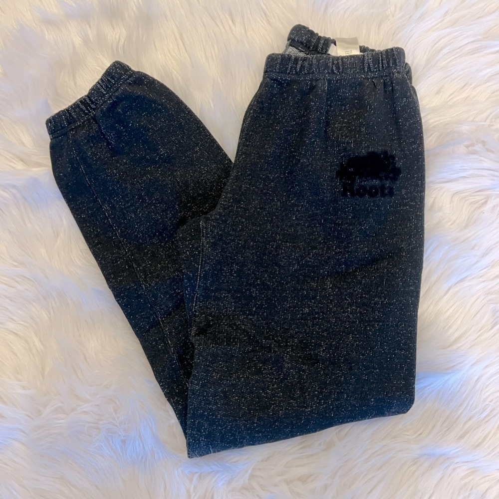ROOTS Pebble black unisex jogger sweatpants size XXS